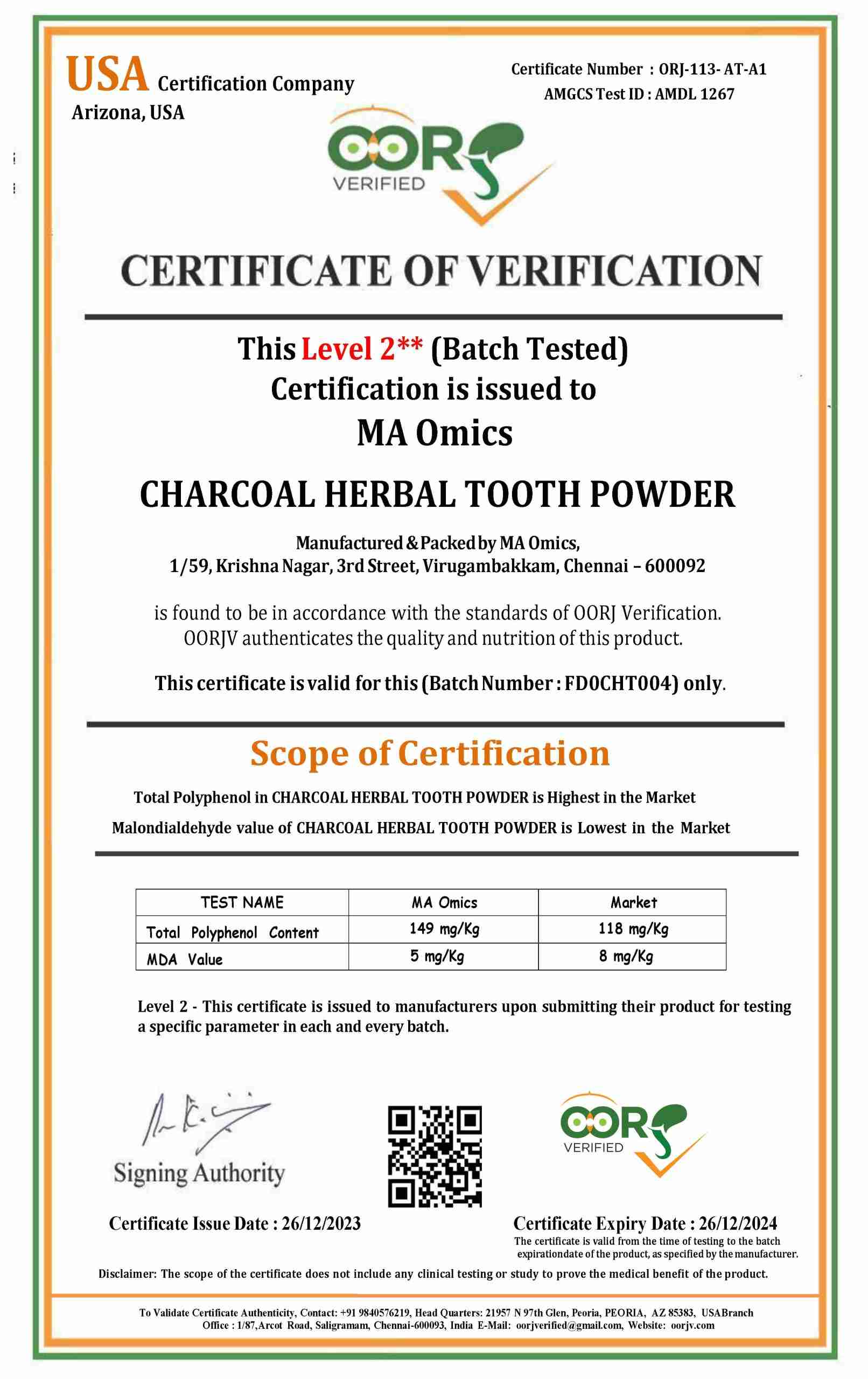 Charcoal Herbal Tooth Powder