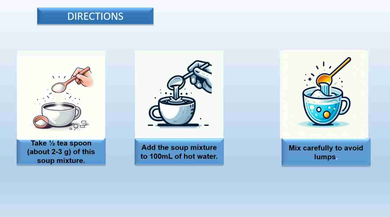 Instructions to make the soup.
