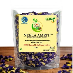 MA Omics' Neela Amrit-Blue pea is a natural caffeine-free herbal tea.